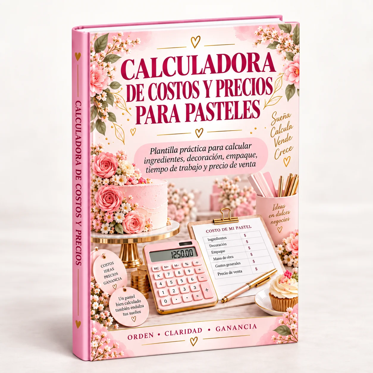 Mockup de Calculadora de costos y precios para pasteles
